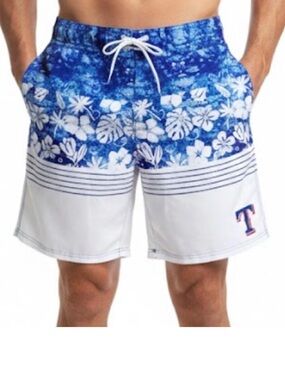 MLB GIII Sports by Carl Banks “Texas Rangers” Swim Trunks (NWT) (Size: Large)